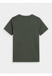 4F JUNIOR - T-shirt gładki chłopięcy. Kolor: oliwkowy, brązowy, wielokolorowy. Materiał: bawełna. Wzór: gładki
