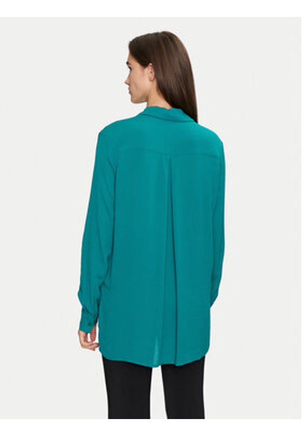 Sisley Koszula 5ZMZLQ07I Zielony Oversize. Kolor: zielony. Materiał: wiskoza