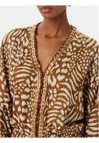 LOLA CASADEMUNT Sukienka letnia LS2616031 Brązowy Relaxed Fit. Kolor: brązowy. Materiał: wiskoza. Sezon: lato #3