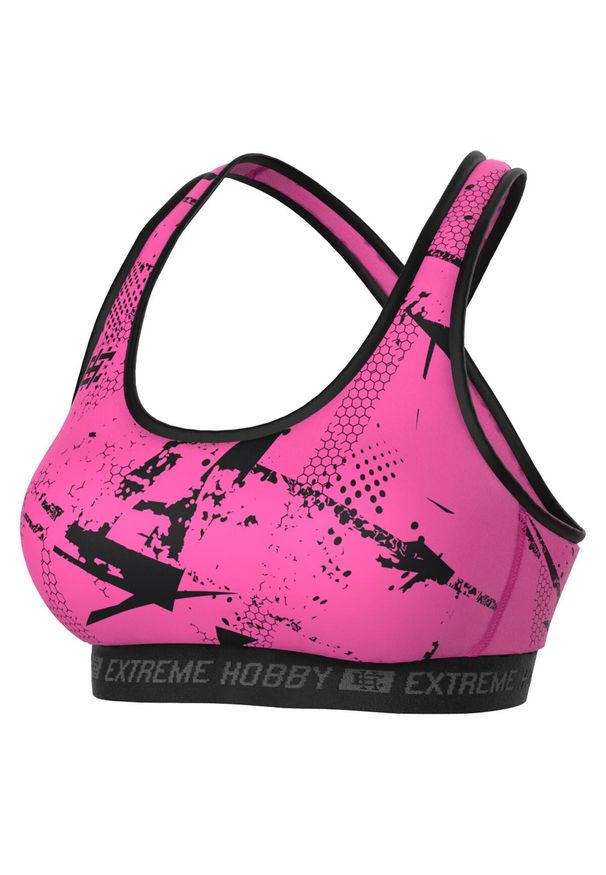EXTREME HOBBY - Stanik Sportowy Fitness Extreme Hobby NEO. Kolor: różowy. Materiał: poliester, elastan. Sport: fitness