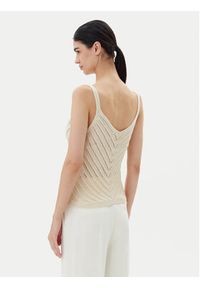 Vero Moda Top Peru 10326463 Beżowy Regular Fit. Kolor: beżowy. Materiał: bawełna #5