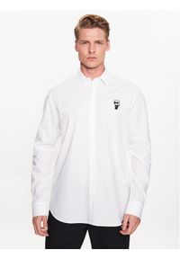 Karl Lagerfeld - KARL LAGERFELD Koszula 605911 532600 Biały Regular Fit. Typ kołnierza: dekolt w karo. Kolor: biały. Materiał: bawełna