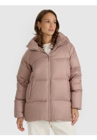 4f - 4F Kurtka puchowa z wypełnieniem naturalnym damska - beżowa M. Okazja: na co dzień. Kolor: beżowy. Materiał: puch. Sezon: zima. Styl: casual #1