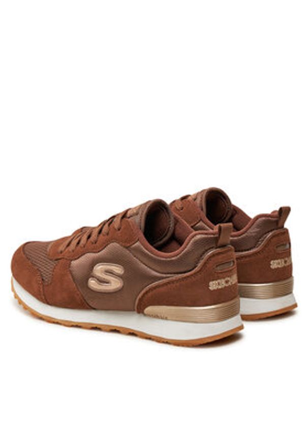 skechers - Skechers Sneakersy 111/CHOC Brązowy. Kolor: brązowy. Materiał: zamsz, skóra