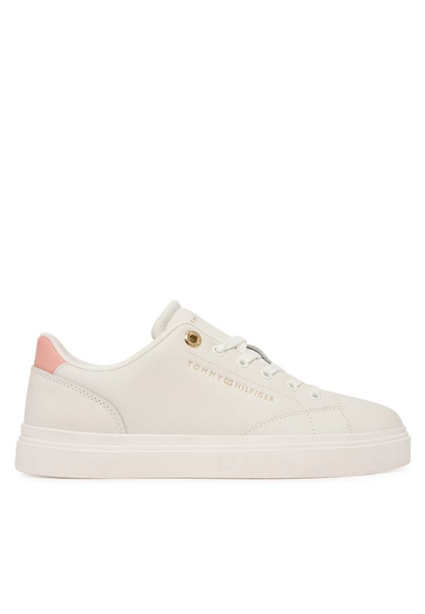 TOMMY HILFIGER - Tommy Hilfiger Sneakersy Th Chic Sneaker FW0FW09105 Kremowy. Kolor: kremowy. Materiał: skóra