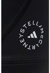 Adidas by Stella McCartney - adidas by Stella McCartney szorty treningowe Truestrength HD9067 damskie kolor czarny gładkie high waist. Stan: podwyższony. Kolor: czarny. Materiał: materiał, dzianina, skóra. Wzór: gładki #3