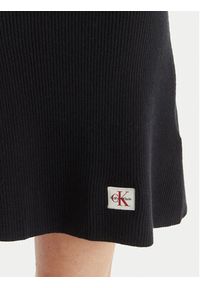 Calvin Klein Jeans Sukienka dzianinowa LV047F325G Czarny Slim Fit. Kolor: czarny. Materiał: bawełna #2