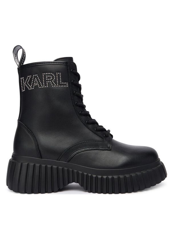 Karl Lagerfeld - KARL LAGERFELD Trzewiki KL44475 Czarny. Kolor: czarny. Materiał: skóra
