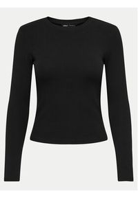 only - ONLY Bluzka Riley 15323159 Czarny Slim Fit. Kolor: czarny. Materiał: bawełna #6