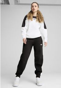 Puma - Damskie spodnie dresowe Around The Block PUMA Black. Kolor: czarny. Materiał: dresówka. Wzór: haft