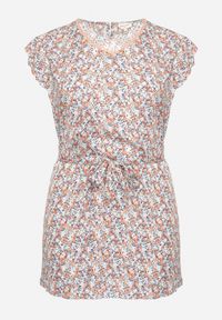 Born2be - Czerwona Sukienka z Wiskozy w Kwiaty z Paskiem i Haftami Nelindia. Okazja: na co dzień. Kolor: czerwony. Materiał: wiskoza. Wzór: kwiaty, haft. Sezon: lato. Styl: casual, elegancki #4