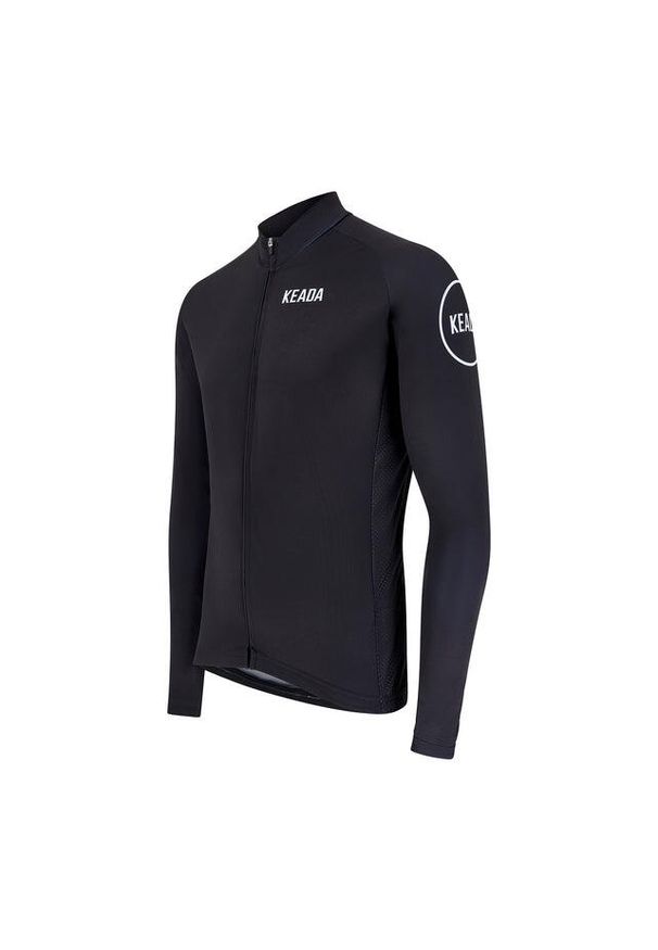 KEADA SPORTS - Męska koszulka kolarska z długim rękawem – Czarna. Kolor: czarny. Długość rękawa: długi rękaw. Długość: długie. Sport: kolarstwo