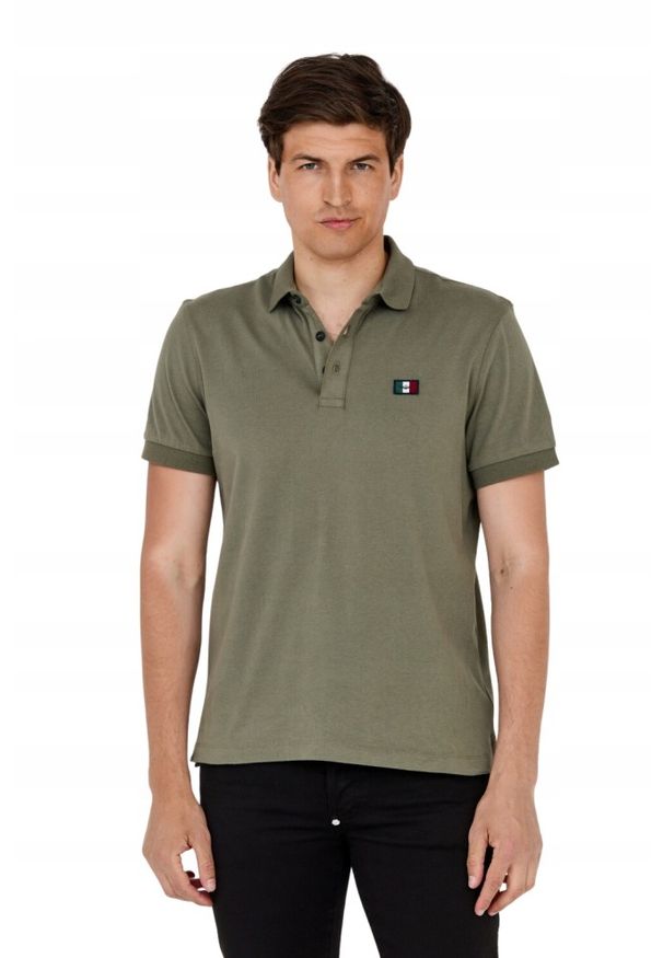 Aeronautica Militare - AERONAUTICA MILITARE Męska zielona koszulka polo, Rozmiar XXL. Typ kołnierza: polo. Kolor: zielony. Wzór: aplikacja