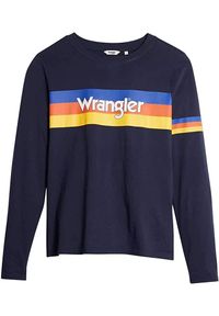 Wrangler - WRANGLER RAINBOW TEE DAMSKA KOSZULKA Z DŁUGIM RĘKAWEM LONGSLEEVE NAVY W7P9EV114 112132067. Długość rękawa: długi rękaw. Długość: długie #4