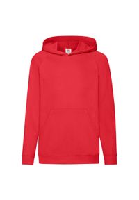 FRUIT OF THE LOOM - Lekka Bluza Z Kapturem Dla Dzieci. Typ kołnierza: kaptur. Kolor: czerwony. Sport: joga i pilates #1