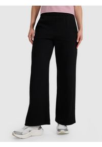 4f - 4F Spodnie dresowe z szerokimi nogawkami damskie - czarne XS. Stan: podwyższony. Kolor: czarny. Materiał: dresówka #2