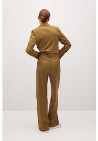 mango - Mango - Spodnie Bori. Stan: podwyższony. Kolor: brązowy. Materiał: tkanina, poliester, wiskoza, elastan. Wzór: gładki #4