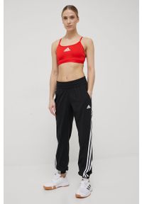 adidas Performance spodnie damskie kolor czarny joggery high waist. Stan: podwyższony. Kolor: czarny. Materiał: materiał, tkanina