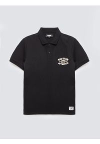 Big-Star - Koszulka męska polo czarna Livier 906. Okazja: na spotkanie biznesowe. Typ kołnierza: polo. Kolor: czarny. Materiał: skóra, materiał, dzianina. Wzór: haft, aplikacja. Styl: klasyczny, biznesowy, elegancki #3