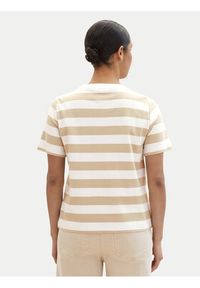 Tom Tailor T-Shirt 1040584 Beżowy Regular Fit. Kolor: beżowy. Materiał: bawełna