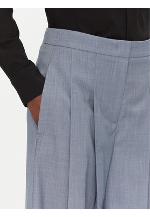BOSS Spodnie palazzo Tetosa1 50545699 Niebieski Wide Leg. Kolor: niebieski. Materiał: wełna