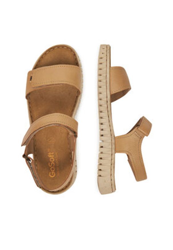 Go Soft Sandały WB-ULE-01 Beżowy. Kolor: beżowy. Materiał: skóra. Styl: street