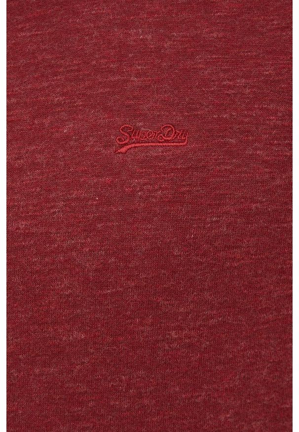 Superdry bluza męska kolor bordowy gładka. Okazja: na co dzień. Kolor: czerwony. Materiał: bawełna. Wzór: gładki. Styl: casual