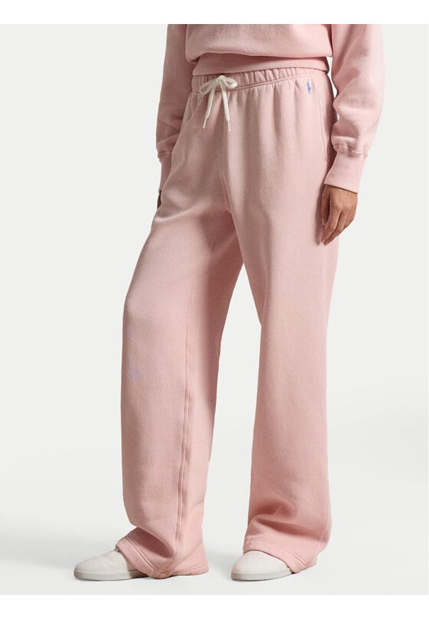 Polo Ralph Lauren Spodnie dresowe 211977959504 Różowy Wide Leg. Kolor: różowy. Materiał: bawełna