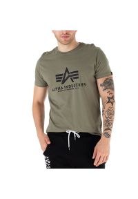 Koszulka Alpha Industries Basic T-Shirt 10050111 - zielona. Kolor: zielony. Materiał: bawełna. Długość rękawa: krótki rękaw. Długość: krótkie #1