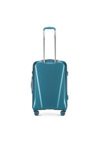 Wittchen - Średnia walizka z polikarbonu geometryczna. Kolor: niebieski. Materiał: guma. Wzór: geometria #10