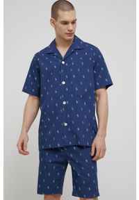 Polo Ralph Lauren piżama bawełniana kolor granatowy wzorzysta. Kolor: niebieski. Materiał: bawełna