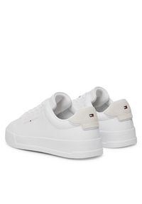 TOMMY HILFIGER - Tommy Hilfiger Sneakersy Th Court Lth Detail Ess FM0FM05367 Biały. Kolor: biały. Materiał: skóra #4