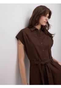 Reserved - Kombinezon z dodatkiem lnu - ciemnobrązowy. Kolor: brązowy. Materiał: len #1