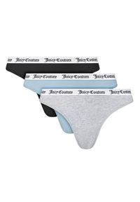 Juicy Couture Komplet 3 par stringów JCLTH224571 Kolorowy. Materiał: bawełna. Wzór: kolorowy