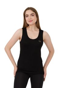 Emporio Armani - EMPORIO ARMANI Czarny top. Kolor: czarny