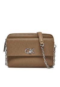 Calvin Klein Torebka Ck Camera Bag W/Pocket_Mono K60K613140 Brązowy. Kolor: brązowy. Materiał: skórzane