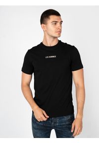 Les Hommes T-Shirt "Embrodery" | LBT1031700E | Mężczyzna | Czarny. Okazja: na co dzień. Kolor: czarny. Materiał: bawełna, elastan. Długość: długie. Styl: klasyczny, casual, elegancki #5