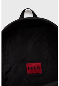 Hugo - HUGO plecak 50470841 męski kolor czarny duży z nadrukiem. Kolor: czarny. Wzór: nadruk #2