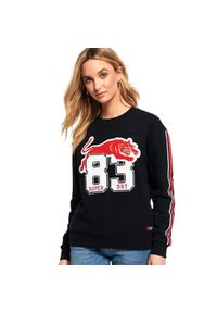 Bluza turystyczna damska Superdry Emilie Applique Crew. Kolor: czerwony, niebieski, wielokolorowy. Materiał: poliester, bawełna