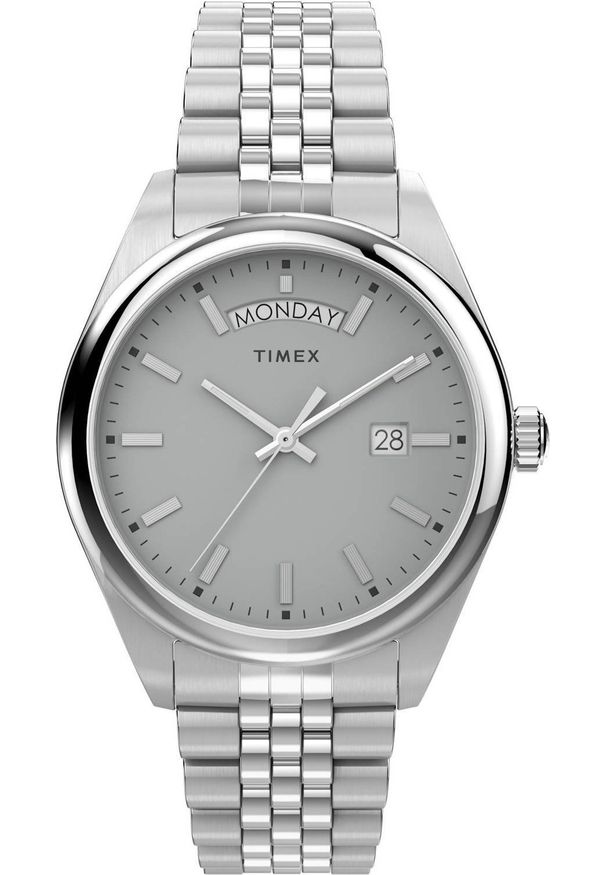 Zegarek Timex Zegarek Timex TW2V67900 Srebrny Męski Datownik. Kolor: srebrny