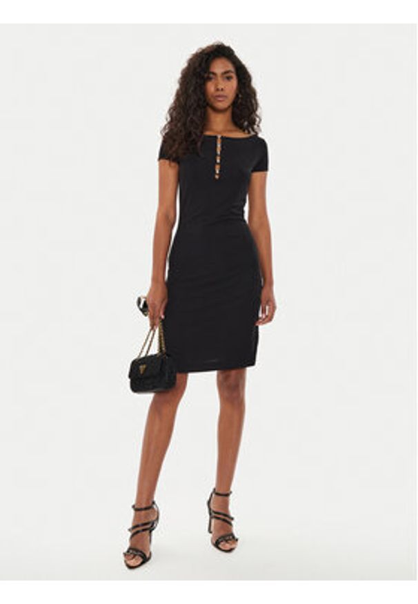 Guess Sukienka codzienna W4YK13 KAQL2 Czarny Regular Fit. Okazja: na co dzień. Kolor: czarny. Typ sukienki: proste. Styl: casual