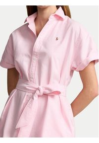 Polo Ralph Lauren Sukienka koszulowa 211935153003 Różowy Regular Fit. Typ kołnierza: polo. Kolor: różowy. Materiał: bawełna. Typ sukienki: koszulowe #2