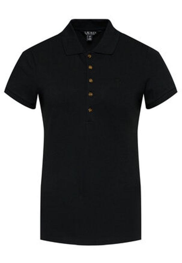 Lauren Ralph Lauren - LAUREN RALPH LAUREN Polo 200679219003 Czarny Regular Fit. Typ kołnierza: polo. Kolor: czarny. Materiał: bawełna