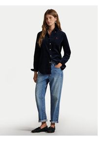 Polo Ralph Lauren Koszula 211971526003 Granatowy Slim Fit. Typ kołnierza: polo. Kolor: niebieski. Materiał: bawełna, sztruks #4