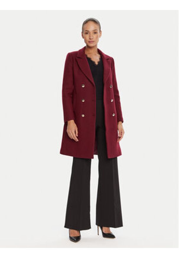 Rinascimento Płaszcz wełniany CFC0126118003 Bordowy Regular Fit. Kolor: czerwony. Materiał: syntetyk