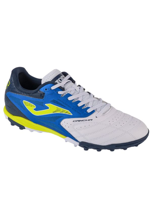 Joma - Buty piłkarskie turfy męskie, Cancha 24 TF CANS. Kolor: biały, wielokolorowy, niebieski. Sport: piłka nożna