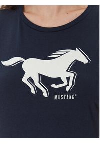 Mustang T-Shirt Loa 1016136 Granatowy Slim Fit. Kolor: niebieski. Materiał: bawełna #3