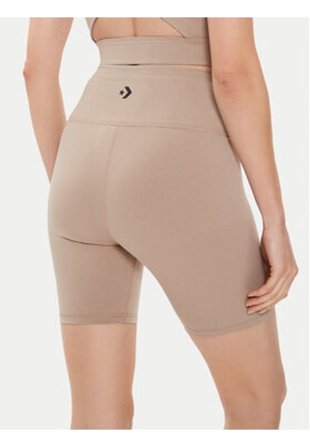 Converse Szorty sportowe W Wordmark Bike Short 10024539-A10 Beżowy Skinny Fit. Kolor: beżowy. Materiał: bawełna