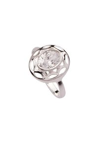 Polcarat Design - Srebrny pierścionek z cyrkonią PK 1594. Materiał: srebrne. Kolor: srebrny. Wzór: aplikacja. Kamień szlachetny: cyrkonia #1