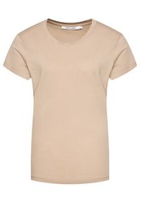 Samsoe & Samsoe - Samsøe Samsøe T-Shirt Solly Solid F00012050 Beżowy Regular Fit. Kolor: beżowy. Materiał: bawełna #5